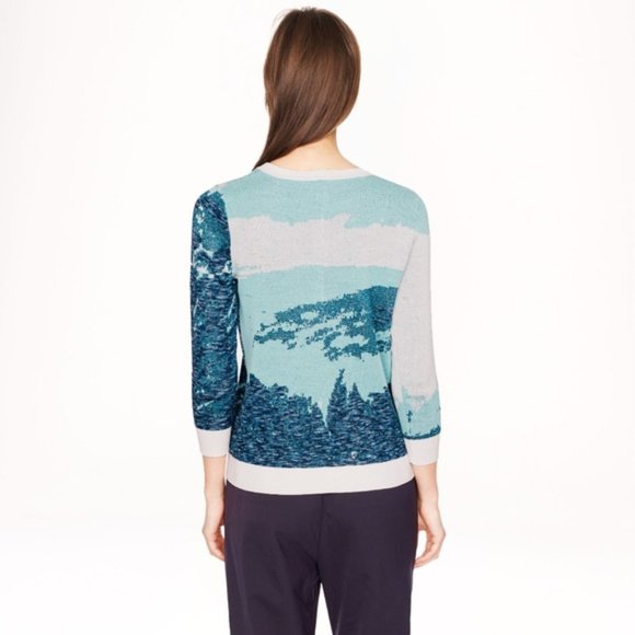 Metallic Wave Jacquard Sweater 